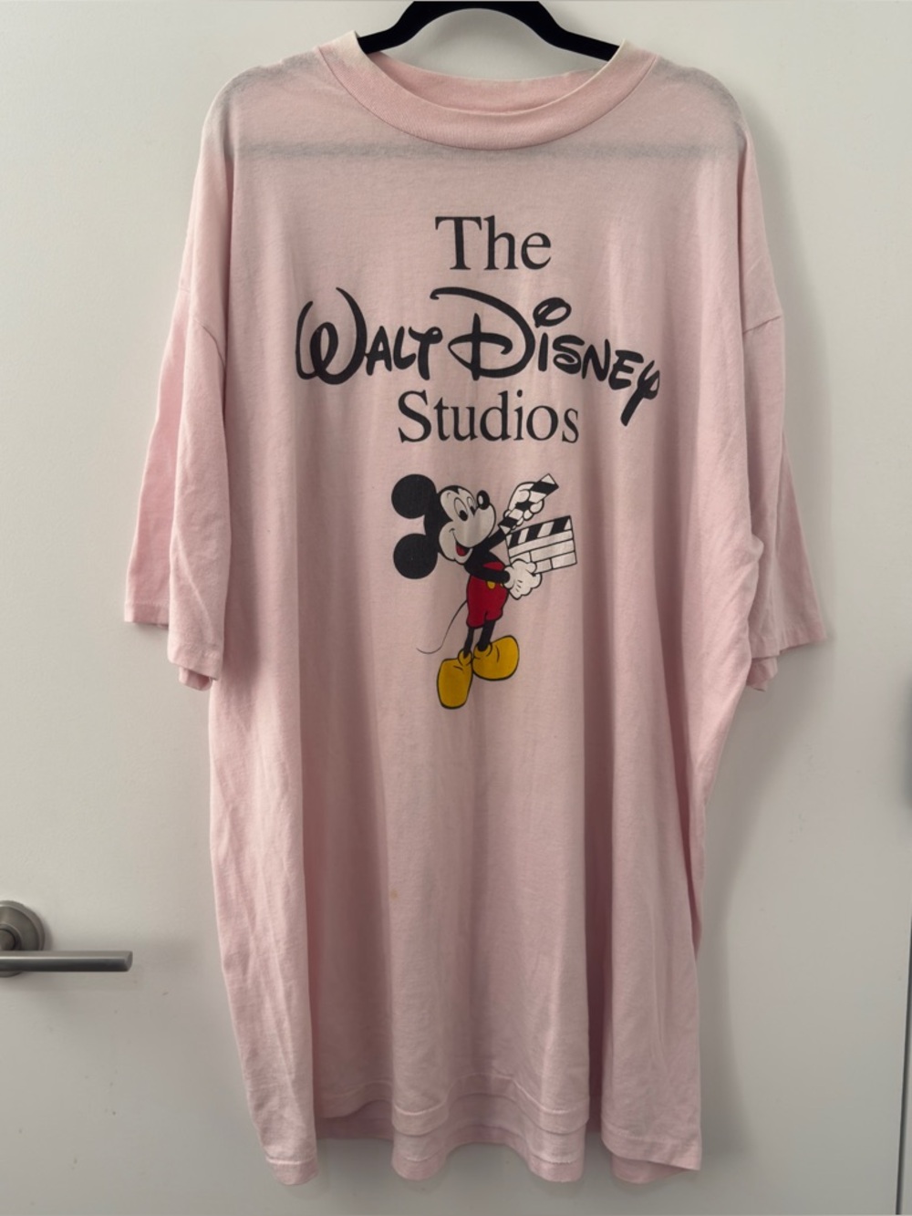 Vintage 1980s Disney The Walt Disney Studios Mickey Mouse T-Shirt One Size Pink